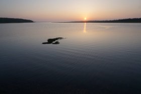 風連湖の夕焼け